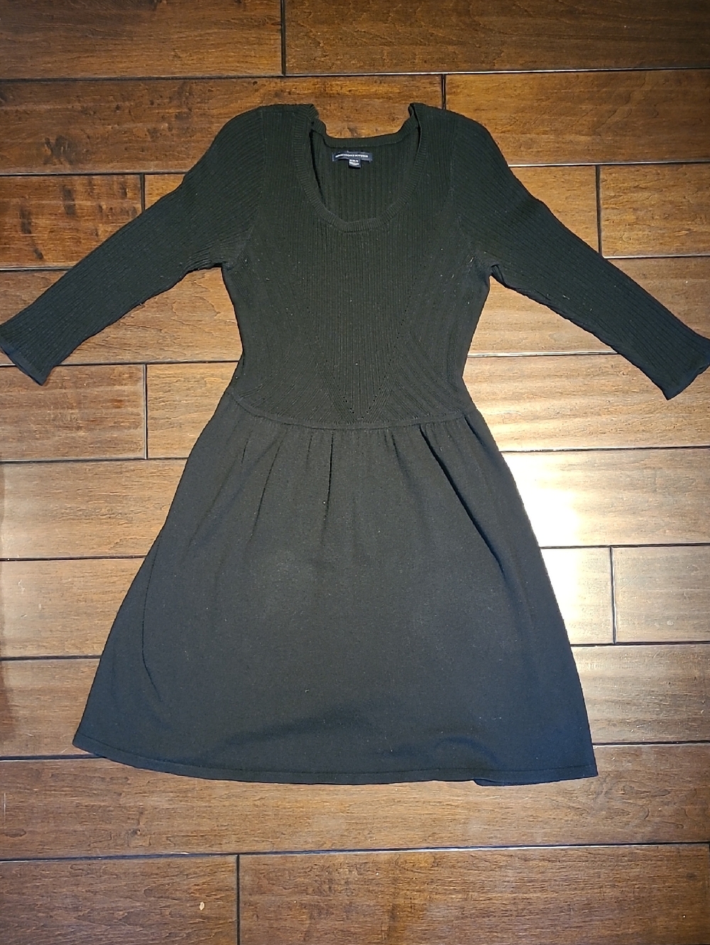 American Eagle Outfitters Black Ribbed Top with Scoop Neck